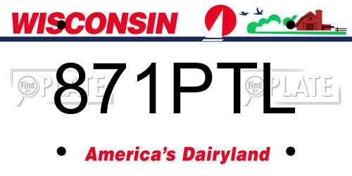 871PTL Wisconsin License Plate