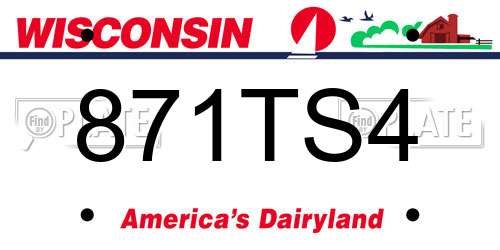 871TS4 Wisconsin License Plate