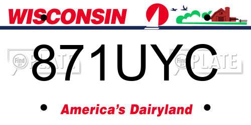 871UYC Wisconsin License Plate