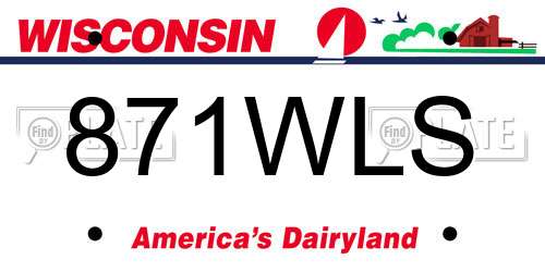 871WLS Wisconsin License Plate