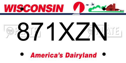 871XZN Wisconsin License Plate