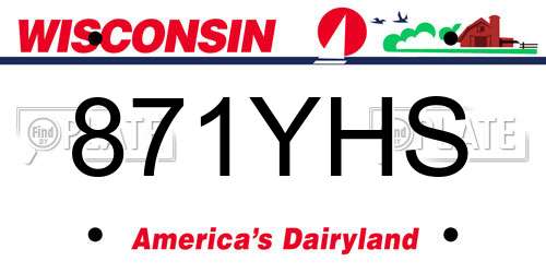871YHS Wisconsin License Plate