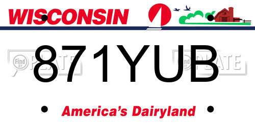 871YUB Wisconsin License Plate