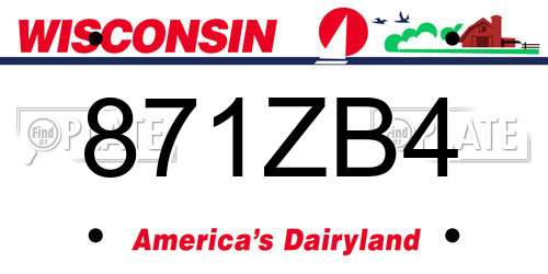 871ZB4 Wisconsin License Plate