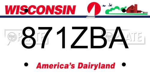 871ZBA Wisconsin License Plate