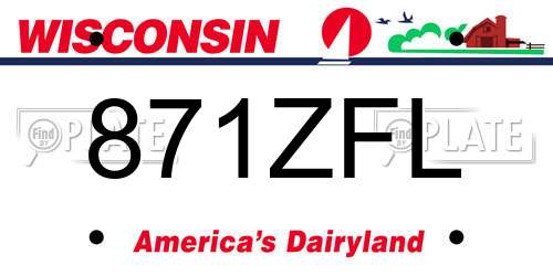 871ZFL Wisconsin License Plate