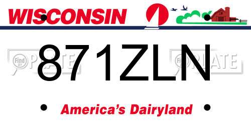 871ZLN Wisconsin License Plate