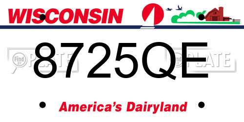 8725QE Wisconsin License Plate