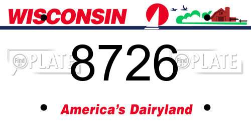 8726 Wisconsin License Plate
