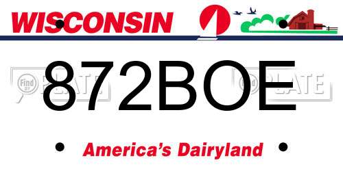 872BOE Wisconsin License Plate