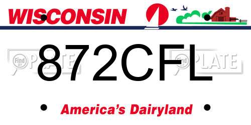872CFL Wisconsin License Plate