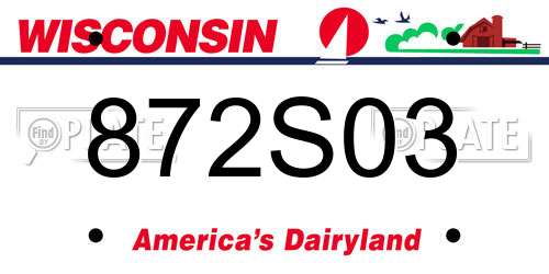 872S03 Wisconsin License Plate