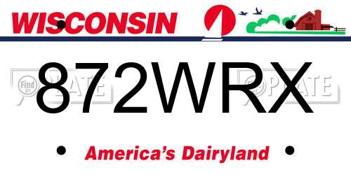 872WRX Wisconsin License Plate