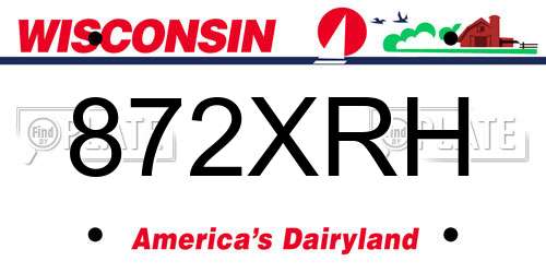 872XRH Wisconsin License Plate