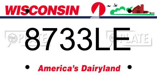 8733LE Wisconsin License Plate