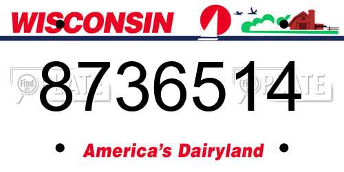 8736514 Wisconsin License Plate