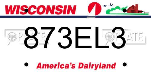 873EL3 Wisconsin License Plate