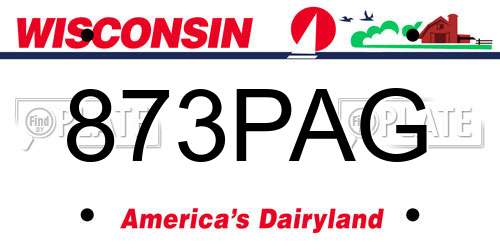 873PAG Wisconsin License Plate