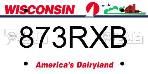 873RXB Wisconsin License Plate