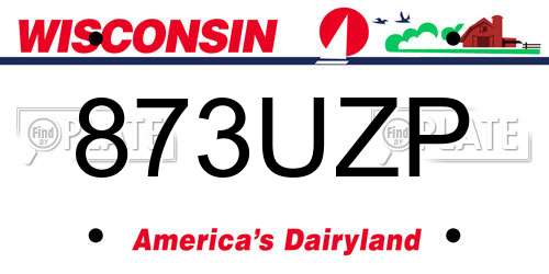 873UZP Wisconsin License Plate