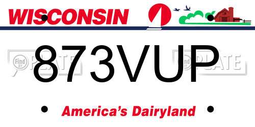 873VUP Wisconsin License Plate