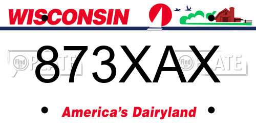 873XAX Wisconsin License Plate