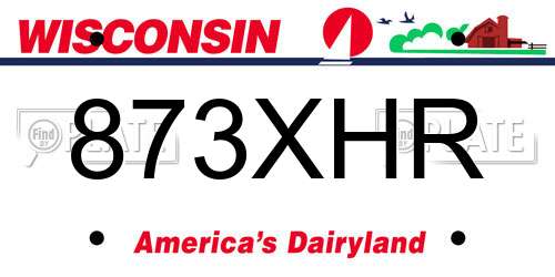 873XHR Wisconsin License Plate