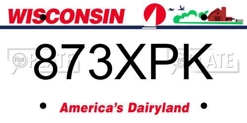 873XPK Wisconsin License Plate