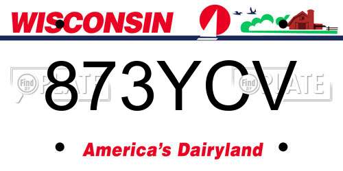873YCV Wisconsin License Plate