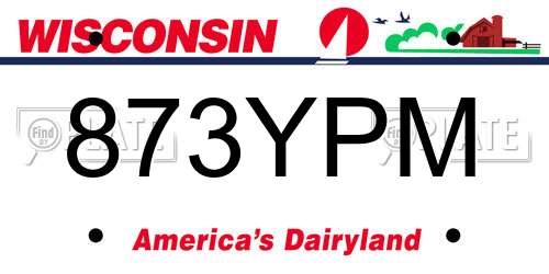 873YPM Wisconsin License Plate