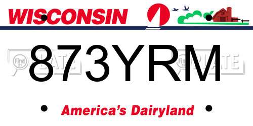 873YRM Wisconsin License Plate