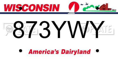873YWY Wisconsin License Plate