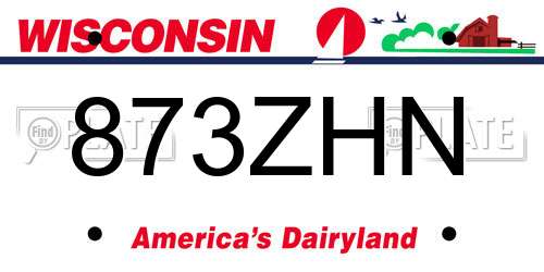 873ZHN Wisconsin License Plate