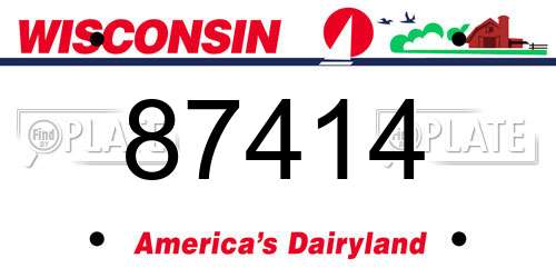 87414 Wisconsin License Plate