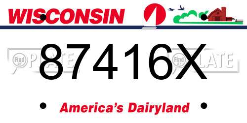 87416X Wisconsin License Plate