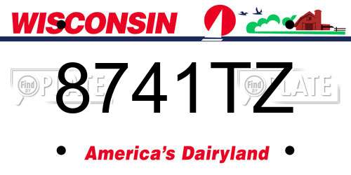 8741TZ Wisconsin License Plate