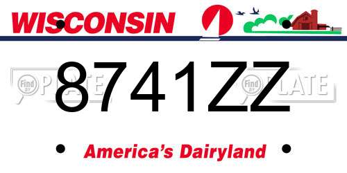 8741ZZ Wisconsin License Plate