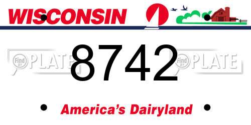 8742 Wisconsin License Plate