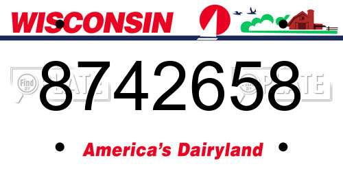 8742658 Wisconsin License Plate