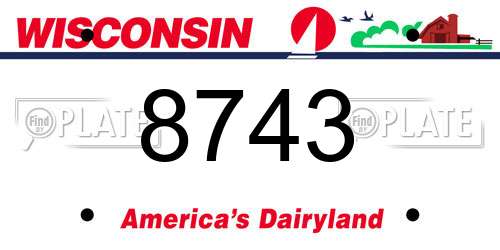8743 Wisconsin License Plate