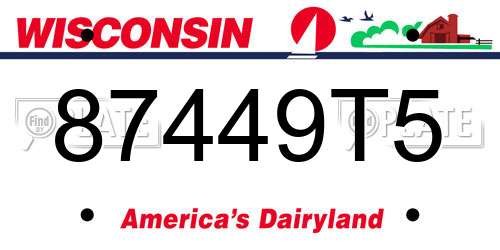 87449T5 Wisconsin License Plate
