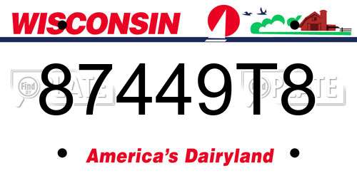 87449T8 Wisconsin License Plate