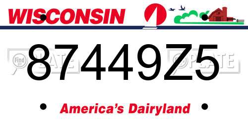 87449Z5 Wisconsin License Plate