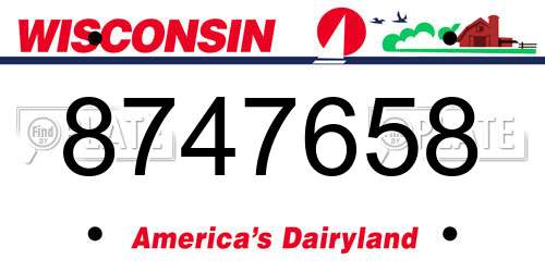 8747658 Wisconsin License Plate