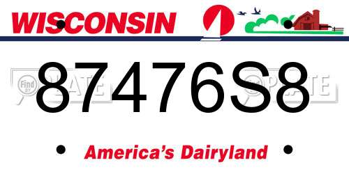87476S8 Wisconsin License Plate