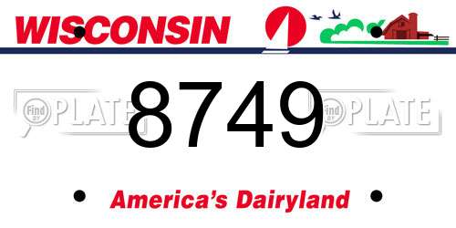 8749 Wisconsin License Plate