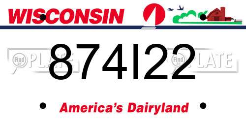 874I22 Wisconsin License Plate