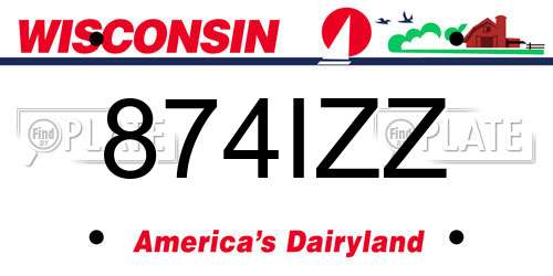 874IZZ Wisconsin License Plate