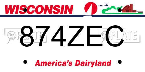 874ZEC Wisconsin License Plate