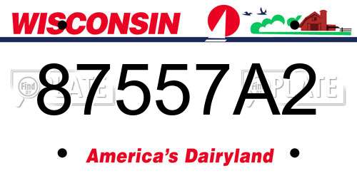87557A2 Wisconsin License Plate